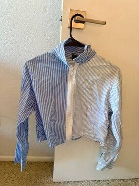 wild fable Striped Zip-Up Shirt
